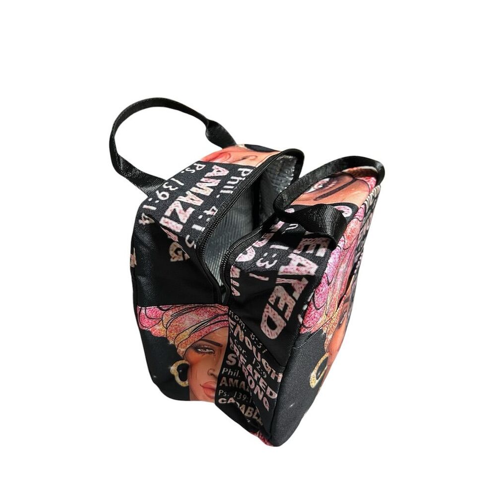 African Lady Insulated Lunch Bag Multicolor Empowering Theme - Picture 6 of 13